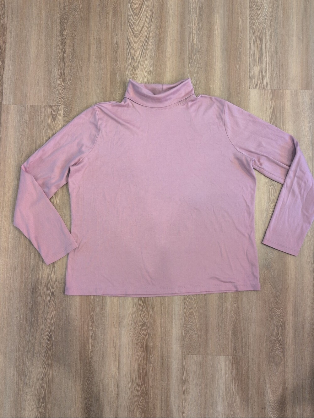 LL Bean Turtleneck Shirt Womens XL Purple Lavender Supima Cotton Top Basic